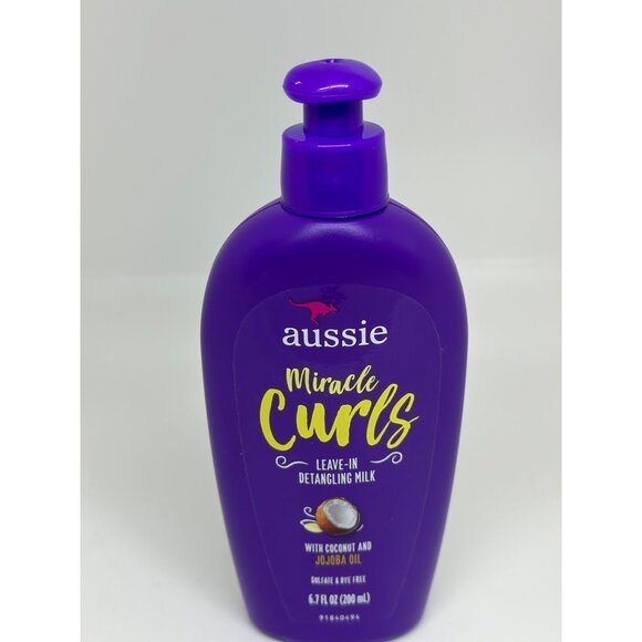 Aussie Miracle Curls Leave-In Detangling Milk 6.7 Fl Oz With Coconut Jojoba Oil - Picture 3 of 5